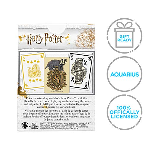 AQUARIUS Harry Potter Playing Cards - Hufflepuff Themed Deck of Cards for Your Favorite Card Games - Officially Licensed Harry Potter Merchandise & Collectibles