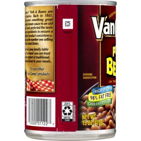 Van Camp's Pork N Beans, 15 Ounce (Pack of 6)