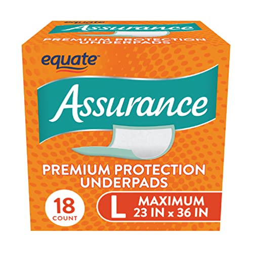 Assurance Unisex Premium Quilted Underpad, Maximum Absorbency, L, 18 Count