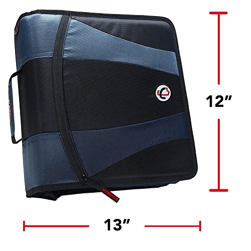 Case-it The Dual 2.0 Zipper Binder Backpack - Two 2 Inch D-Rings - 5 Subject File Folder - Multiple Pockets - 800 Sheet Capacity - Comes with Shoulder Strap - Black Dual-301