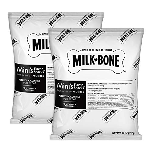 Milk-Bone Flavor Snacks Mini Dog Biscuits Refill Packs, Flavored Crunchy Dog Treats, 35 Oz., 2 Count