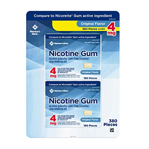 Member's Mark 4 mg Nicotine Polacrilex Gum, Coated Original Flavor (380 Count)