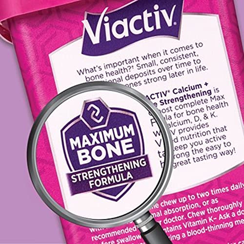 Viactiv Calcium +Vitamin D3 Supplement Soft Chews, Milk Chocolate, 100 Chews - Calcium Dietary Supplement for Bone Health