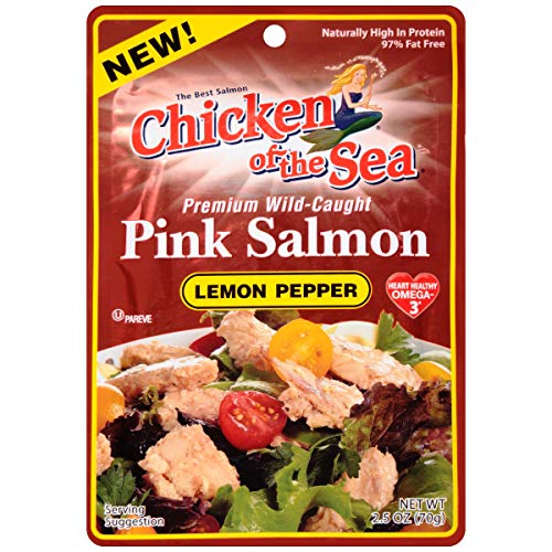 Chicken of the Sea Skinless Boneless Pink Salmon in Lemon Pepper Pouch, 2.5 Ounce -- 12 per case.