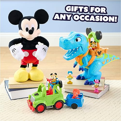 Disney Junior Mickey Mouse Funhouse Dino Rover 6-piece Play Figures and Vehicle Playset, Officially Licensed Kids Toys for Ages 3 Up by Just Play