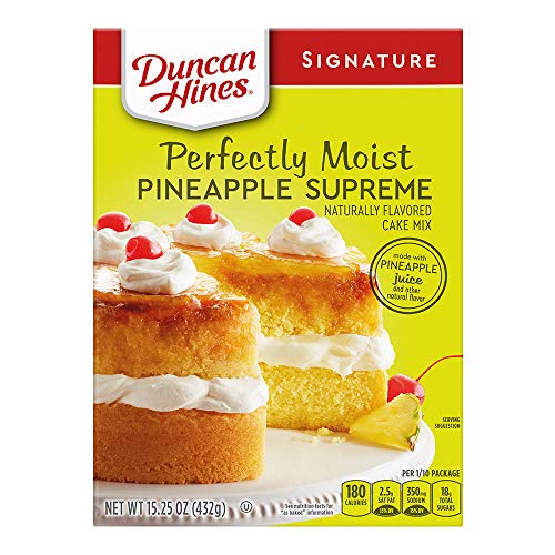 Duncan Hines Moist Deluxe Premium Cake Mix, Pineapple Supreme/Pastel de Piña Supremo, 16.5 Ounces