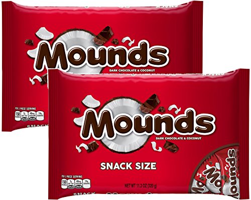Hershey's Mounds Candy Bars, Snack Size, 11.3-Ounce Bag (Pack of 2)