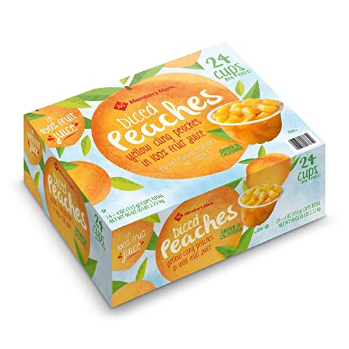 Member's Mark Diced Peaches in 100% Fruit Juice (4 Ounce, 24 Pack)