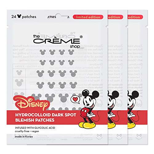 The Crème Shop Mickey Mouse Hydrocolloid Acne Patches | Infused with Glycolic Acid (3 Pack)