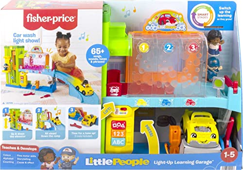 Little People Toddler Playset Light-Up Learning Garage with Smart Stages, Toy Car & Figures for Ages 1+ Years