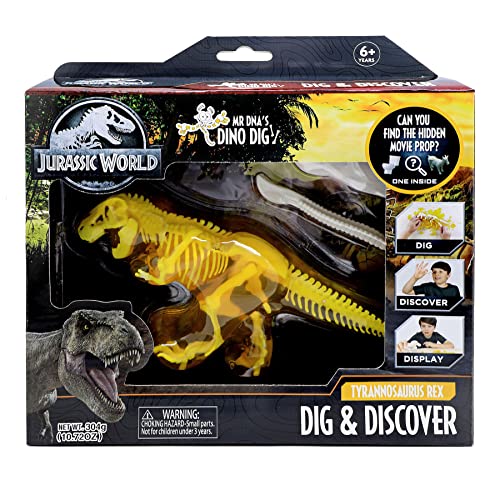 Jurassic World Mr DNA’s Dino Dig Tyrannosaurus Rex (T-Rex) Clash Edition - Slimy Amber Gel – Dig and Discover – 1 of 6 Iconic Movie Props to be Discovered – Become a BioSyn Lab Engineer