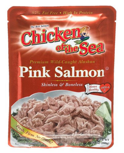 Chicken of the Sea Pink Salmon, Skinless and Boneless, 7.1-Ounce Pouches (Pack of 12)