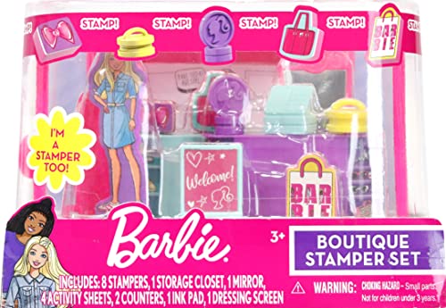 Barbie Boutique Stamp Set - Creative Stamps for Kids to Explore Imagination and Design, Kid-Friendly Stamp Kit for Arts and Crafts Fun, Featuring Fashionable Designs and More.