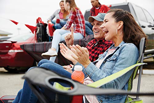 Coleman Quattro Lax Double Quad Chair, Portable Double Camping Chair for 2 People, Loveseat-Style Collapsible Camp Seat with 2 Cupholders, Seatback Pockets, and Included Carry Bag