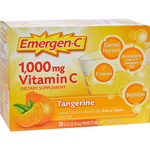 Emergen-C Vitamin C Tangerine Flavored Drink Mix, 0.33 Ounce Each, 30 Count (Pack of 1)
