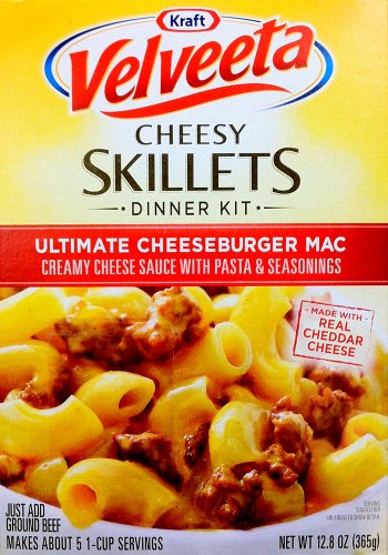 Kraft VELVEETA Cheesy Skillets ULTIMATE CHEESEBURGER MAC Dinner Kit 12.8oz (3 Pack)