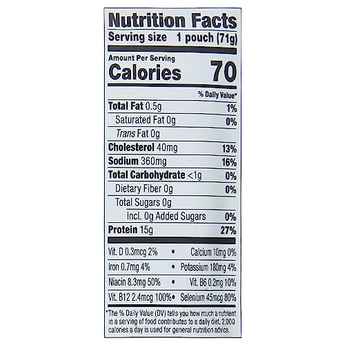 Bumble Bee Cracked Pepper & Sea Salt Seasoned Tuna, 2.5 oz Pouches (Pack of 12) - Ready to Eat - Wild Caught Tuna Pouch - 14g Protein per Serving - Gluten Free