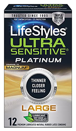 Lifestyles Ultra Sensitive Platinum Large Latex Condom
