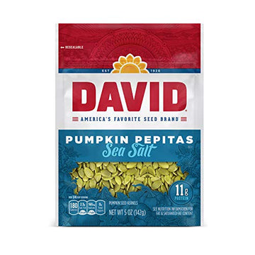 DAVID Sea Salt Pumpkin Pepitas Seeds, Keto Friendly, 5 oz Resealable Bag