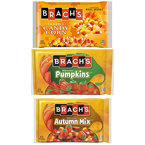 Brach's Candy Corn, Autumn Mix, & Mellowcreme Pumpkin Mix ( Pack of 3) 16.2 oz Bags Halloween Candy