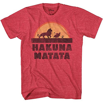 Disney The Lion King Distressed Hakuna Matata Sunrise Men's T-Shirt (Small)