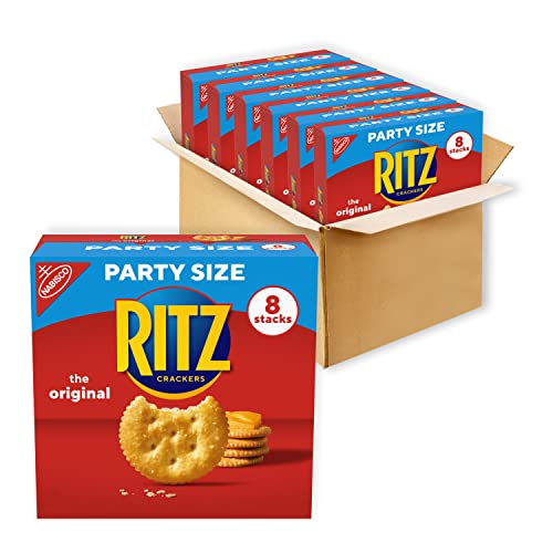 RITZ Original Crackers, Party Size, 27.4 oz Boxes 8 stacks(Pack of 6)