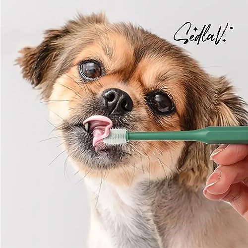 SEDLAV 360-Degree Dog Finger Toothbrush Large Breed - Soft Bristle, Pet Teeth Cleaning Tool - Ergonomic, Anti-Slip, Deep Cleaning, Oral Health Guard - Comfortable Plastic & TPE Tooth Brush for Dogs