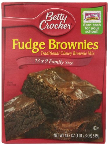 Betty Crocker Brownie Mix Fudge Family, 18.3-Ounce Boxes (Pack of 12)