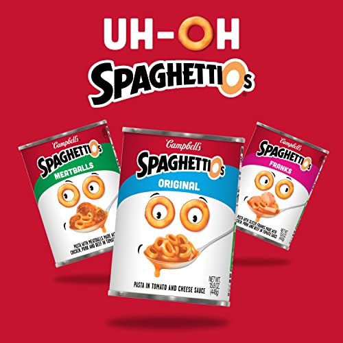 SpaghettiOs Canned Pasta with Meatballs, 15.6 oz Can (Pack of 24)