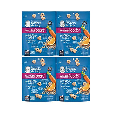 Gerber Baby Food, Crawler, Wonderfoods, Superfood Hearts, Quinoa Orange & Carrot, 1.48 Ounce (Pack of 4)