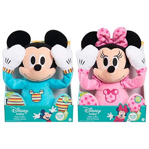 Disney Baby Peek-A-Boo Plush, Mickey Mouse, Officially Licensed Kids Toys for Ages 09Month by Just Play