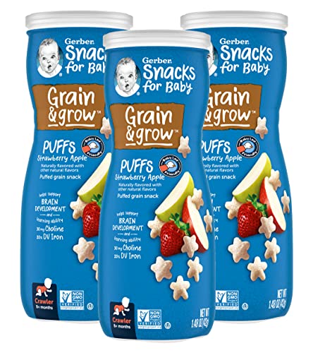 Gerber Graduates Puffs - Strawberry Apple - 1.48 oz - 3 pk