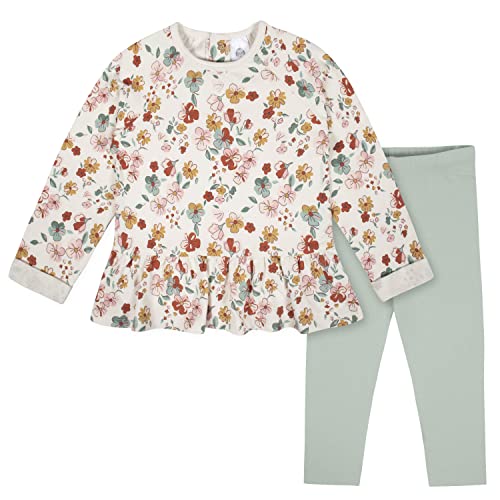 GerberBaby GirlsToddler 2-Piece Peplum Waist Top & Legging SetFlowers4T