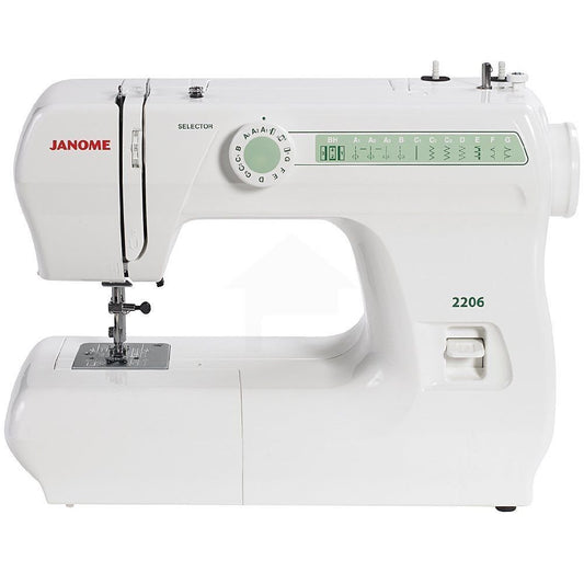 Janome 2206 6-Stitch Full Size Freearm Sewing Machine W/Free Bobbins & Needles
