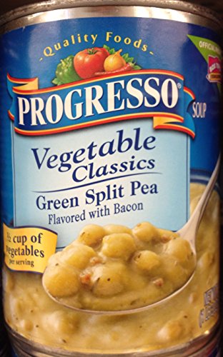 Progresso Vegetable Classics Green Split Pea Flavored with Bacon Soup 19oz Can (Pack of 3)