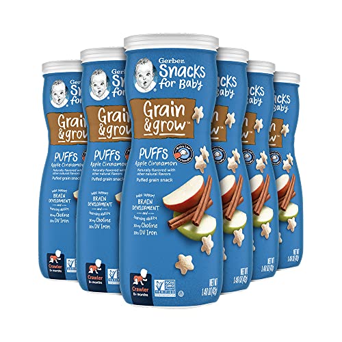 Gerber Baby Snacks Puffs, Apple Cinnamon, 1.48 Ounce (Pack of 6)