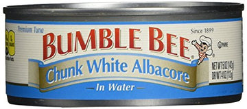 Bumble Bee Chunk White Albacore Tuna in Water, 5 oz Cans (Pack of 8) - Wild Caught Tuna - 26g Protein per Serving - Non-GMO Project Verified, Gluten Free, Kosher - Great for Tuna Salad and Recipes