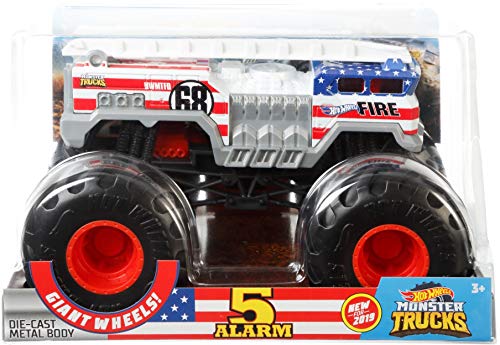 Hot Wheels Monster Trucks 1:24 Scale Vehicles, Collectible Die-Cast Metal Toy Trucks with Giant Wheels & Stylized Chassis, Gift for Kids Ages 3 Years Old & Up
