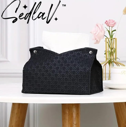 SEDLAV Tissue Box Cover, Modern Rectangular Faux Leather Tissue Box for Bathroom, Living Room, Bedroom, Dressing Table, Countertop, Nightstand, Office, Desk, Car and Home
