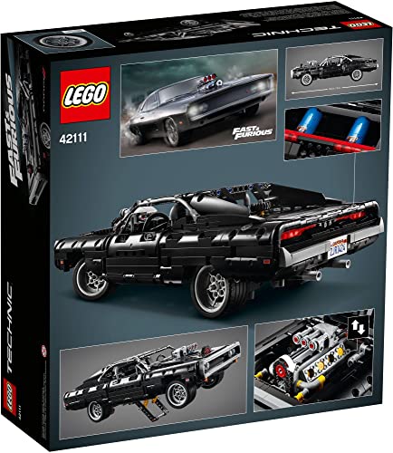 LEGO Technic Fast & Furious Dom's Dodge Charger 42111 Building Toy - Racing Car Model Building Kit, Iconic Movie Inspired Collector's Set, Gift Idea for Kids, Teens, and Adults Ages 10+