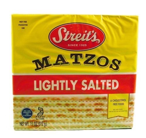 STREITS MATZO LIGHTLY SALTED, 11 OZ, PK- 12