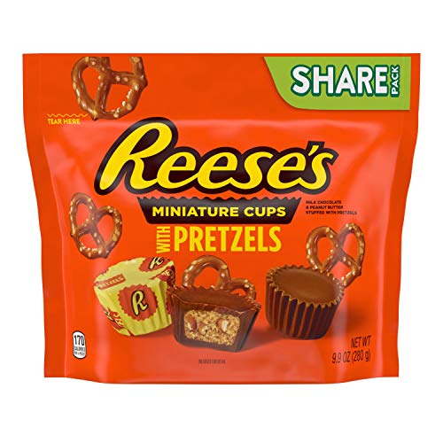 Reese's Miniatures With Pretzels Milk Chocolate & Peanut Butter Cups Candy, 9.9 Oz.