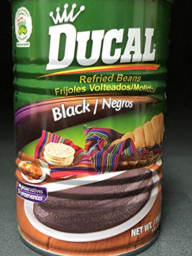 Ducal Refried Black Beans 15 oz - Frijoles Negros Refritos (Pack of 6)