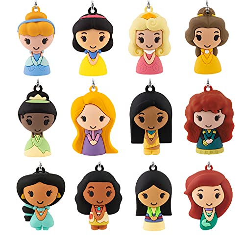 Hallmark Disney Princess Countdown Calendar Miniature Christmas Tree Set , Plastic,With 12 Mini Ornaments
