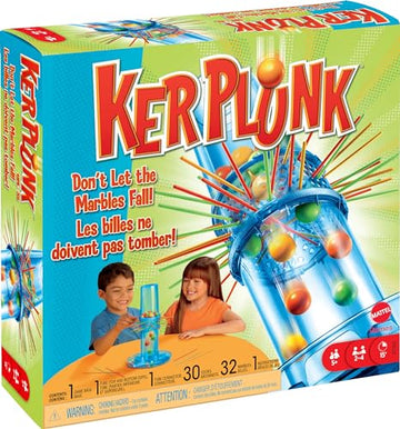 Mattel Games KerPlunk Kids Game, Easy-to-Learn Family Game for 2 - 4 Players, Don't Let The Marbles Fall