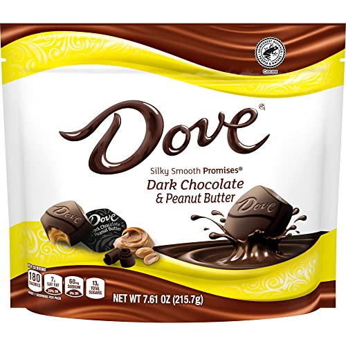 DOVE PROMISES Valentine's Day Individually Wrapped Peanut Butter & Dark Chocolate Candy - 7.61 oz Bag