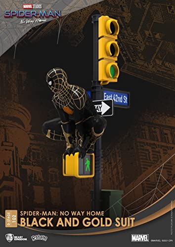 Beast Kingdom Spider-Man: No Way Home: Black & Gold DS-102 D-Stage Diorama Statue, Multicolor