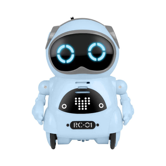 Kids Robot Toy Pocket RC Robot Toys for Kids Remote Control Robot Smart Robot for Kids Talking Interactive Dialogue Voice Record Singing Dancing Telling Story Mini Robots Kid Desktop Gift (Blue)