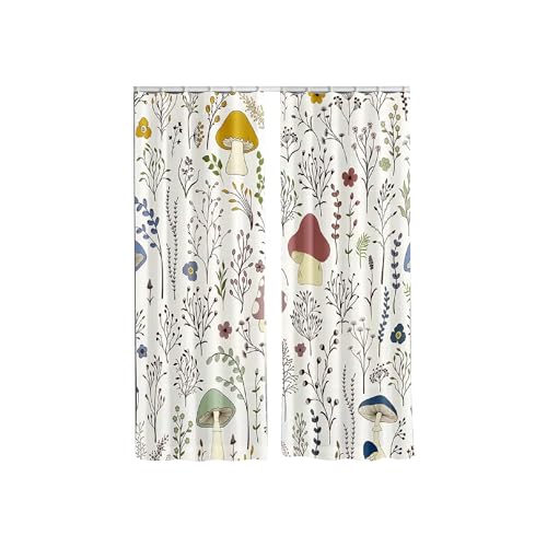 SEDLAV Nature's Tapestry Bedroom Curtain Mushroom, Boho Flowers, and Rural Wildflowers Curtains - Botanical Delights for Vibrant Home Décor