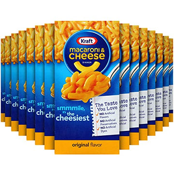 Kraft Original Macaroni & Cheese Dinner 7.25 oz Boxes(Pack of 15)